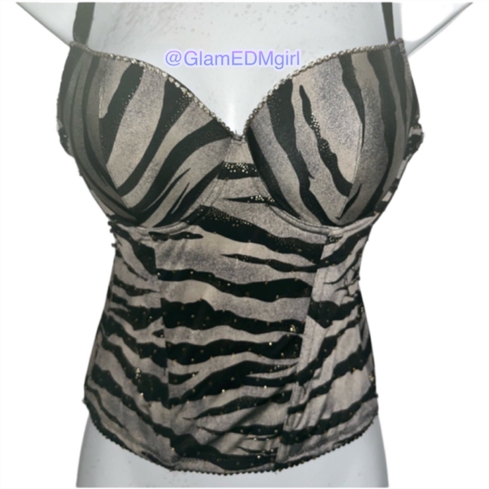 Marciano zebra print bustier top